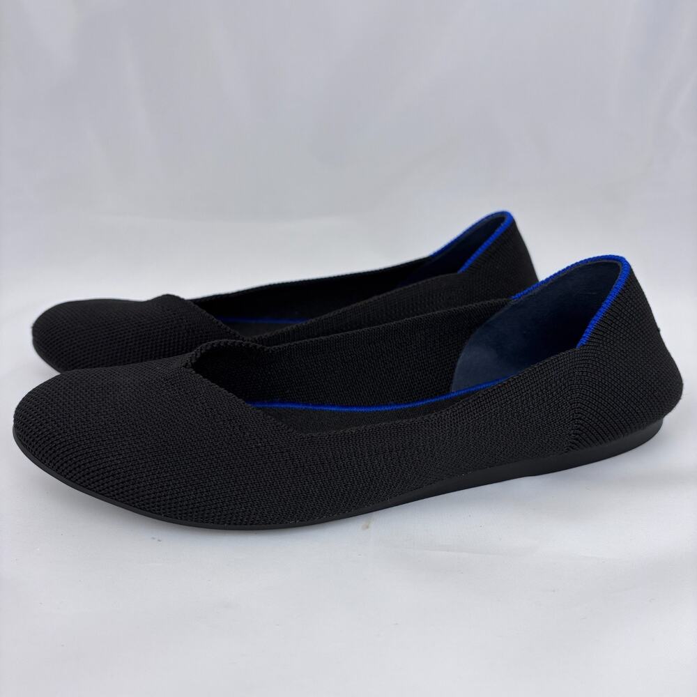 ROTHYS The Flat Knit Round Toe Ballet Flats Slip On Black Size 9.5 Washable - Picture 4 of 9
